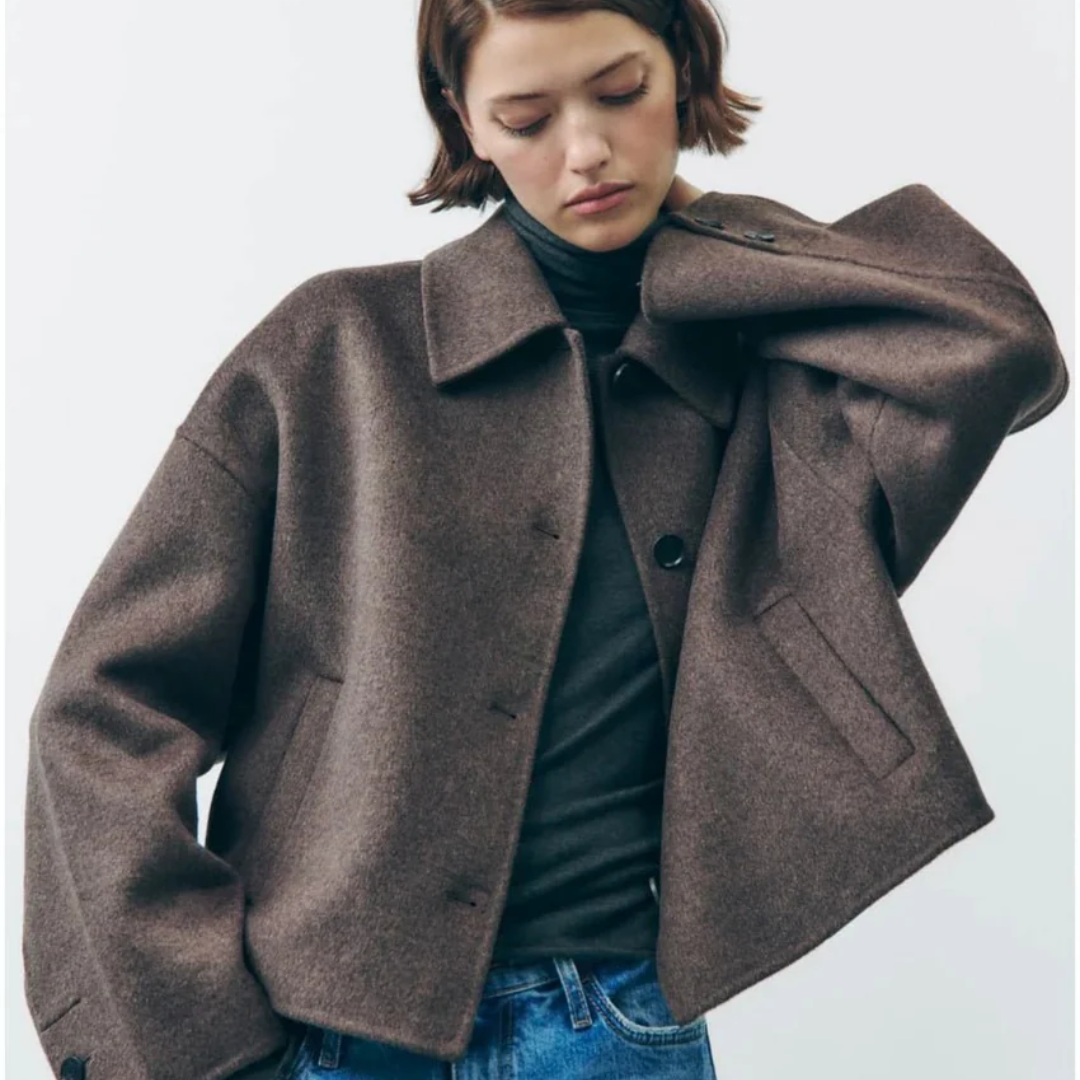 Damen Kurze Strick Mantel | Langarm