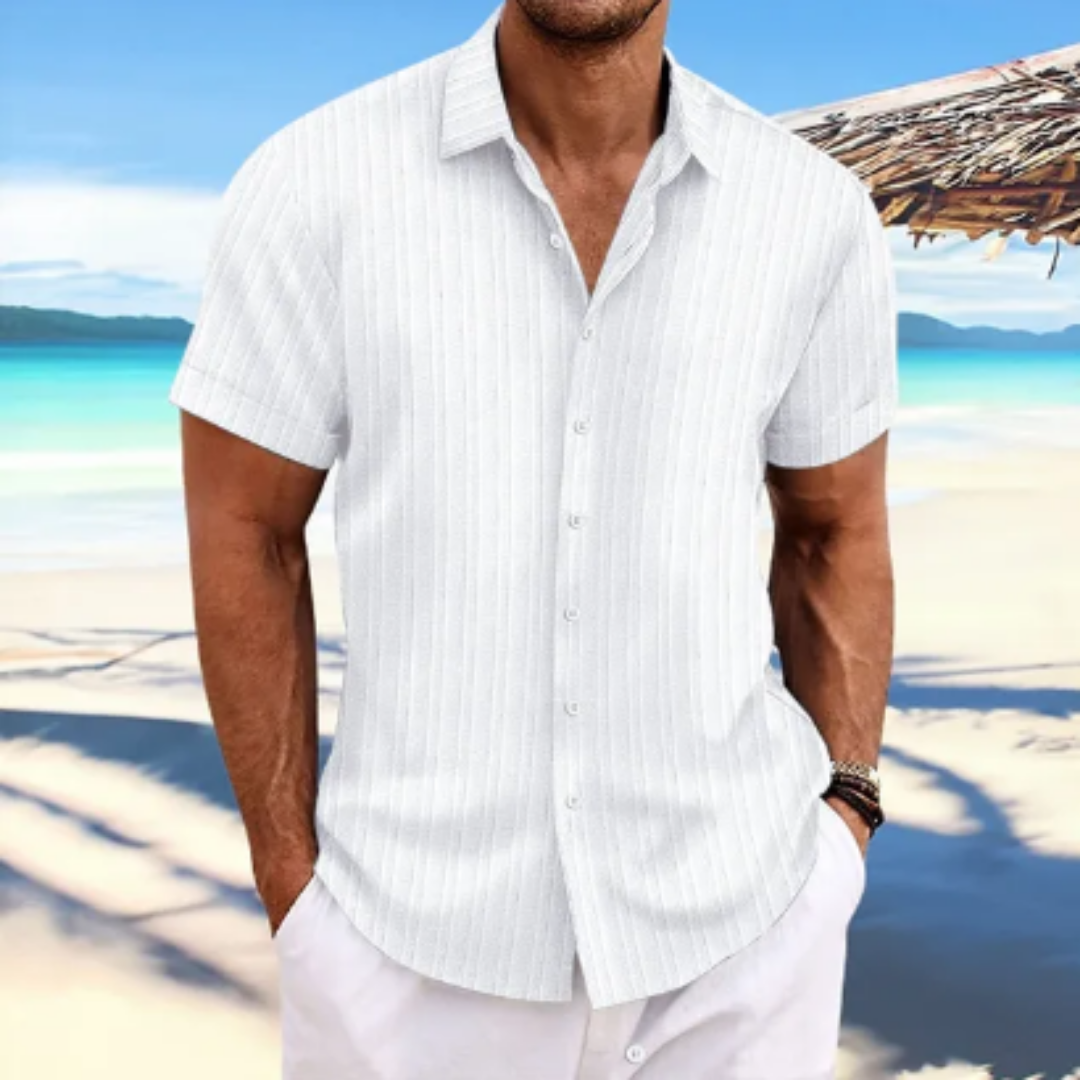 Men's Spring Button Down Beach Shirt | Short Sleeve
