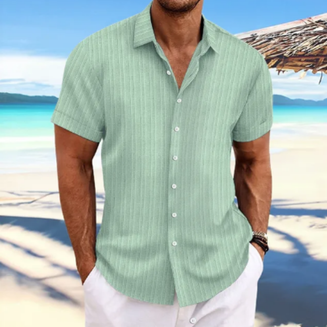 Men's Spring Button Down Beach Shirt | Short Sleeve