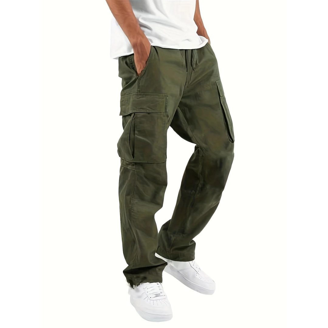 Men's Straight Cut Cargo Pants | Wide Leg