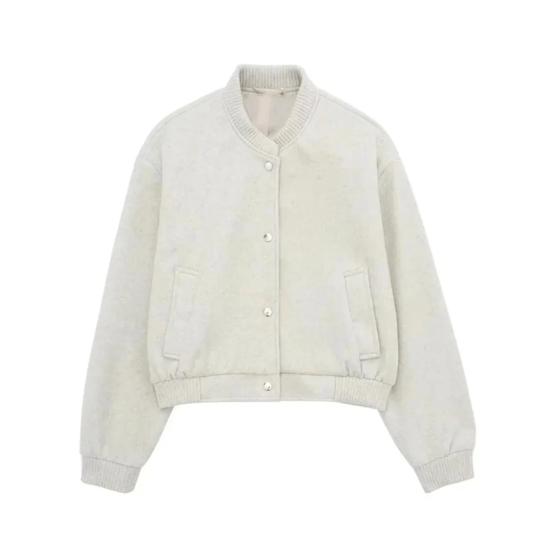 Women's Button Down Bomber Jacket | Cropped