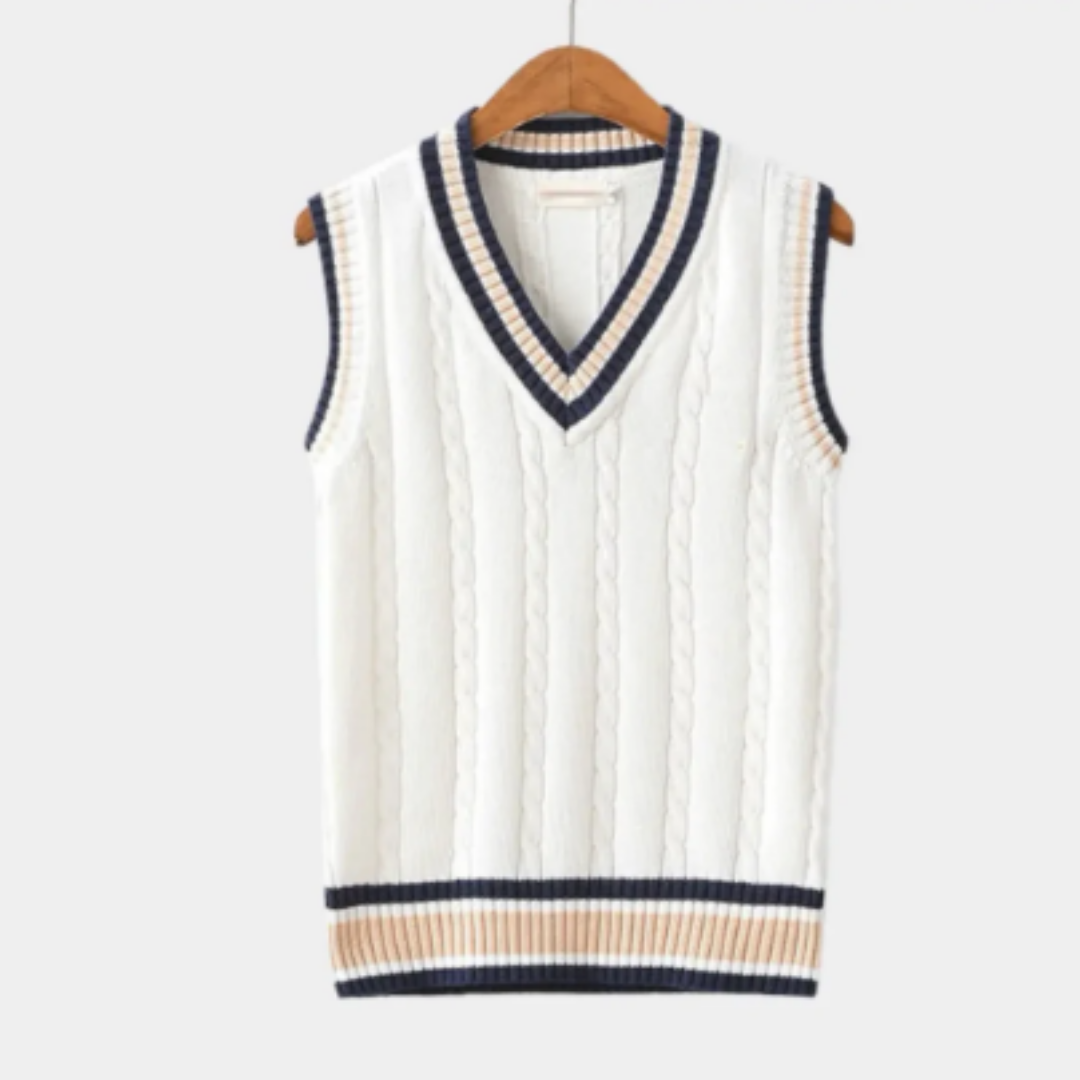Men's Warm V Neck Sleeveless Sweater |  Knitted