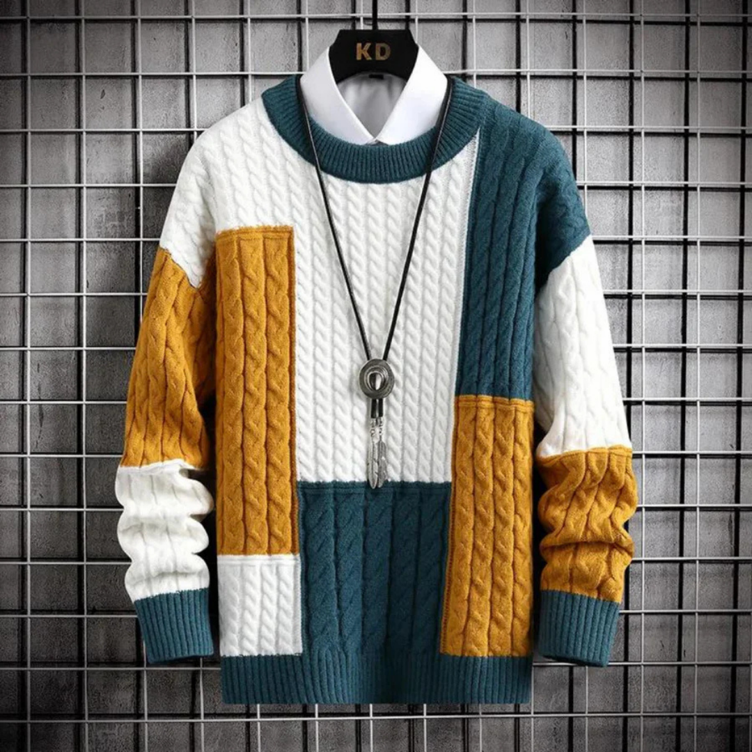 Herren Strick Warme Rundhalsausschnitt Pullover | Langarm