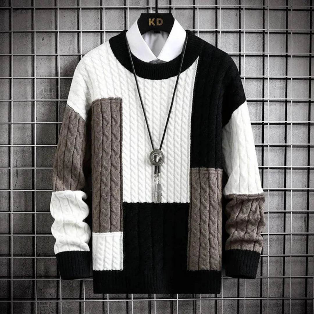 Herren Strick Warme Rundhalsausschnitt Pullover | Langarm