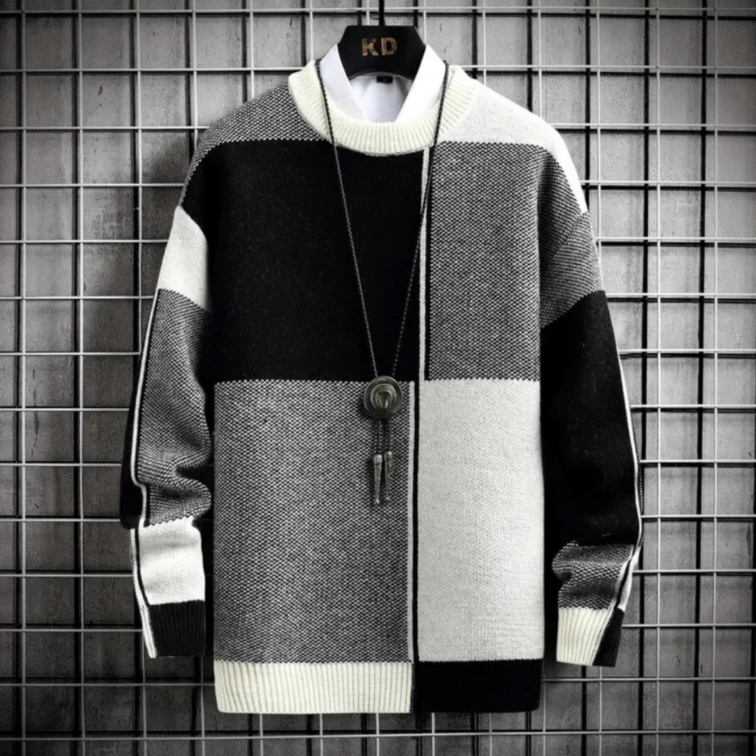 Herren Langarm Strick Warme Pullover | Rundhalsausschnitt