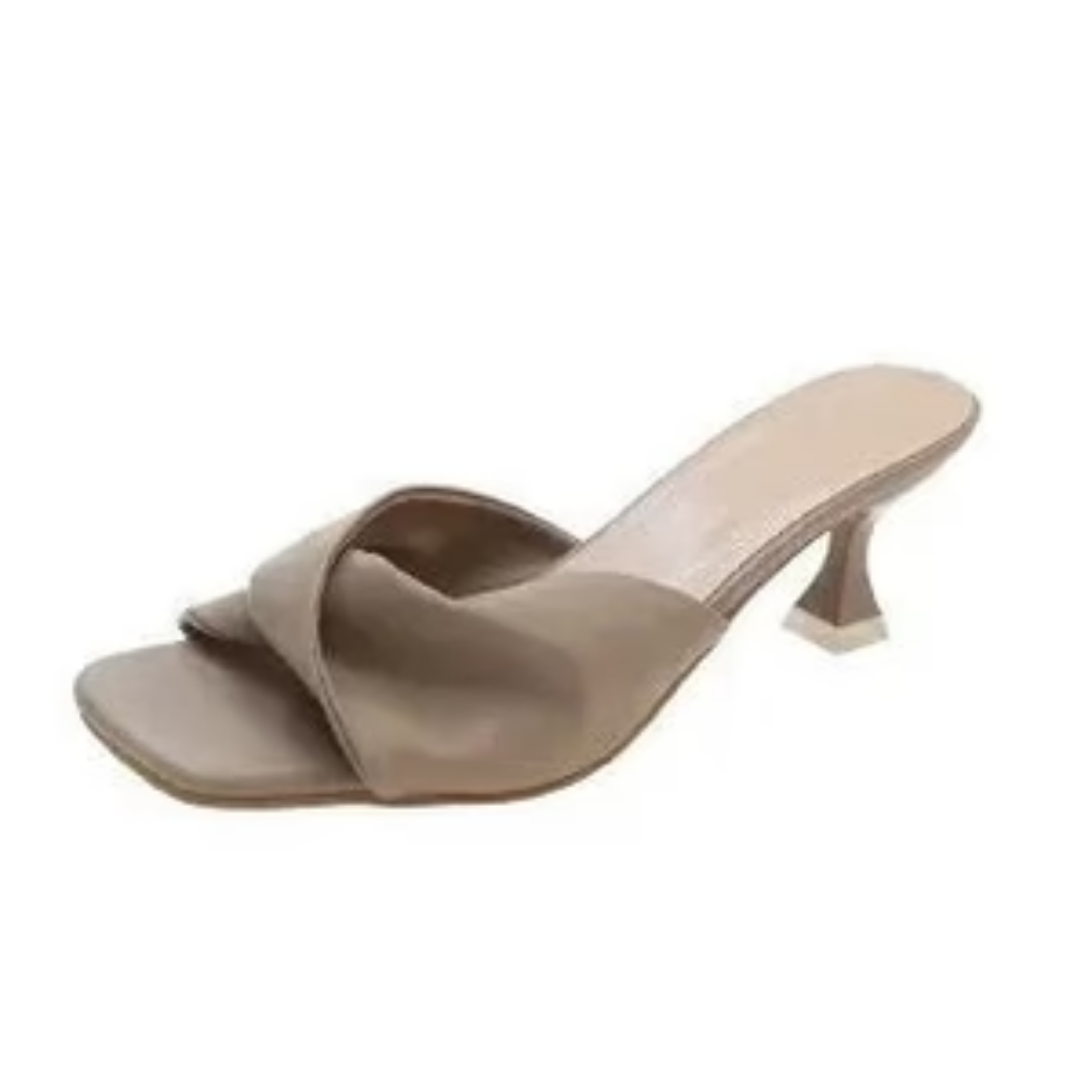 Women's Fancy Open Toe Heeled Sandals | Slip On
