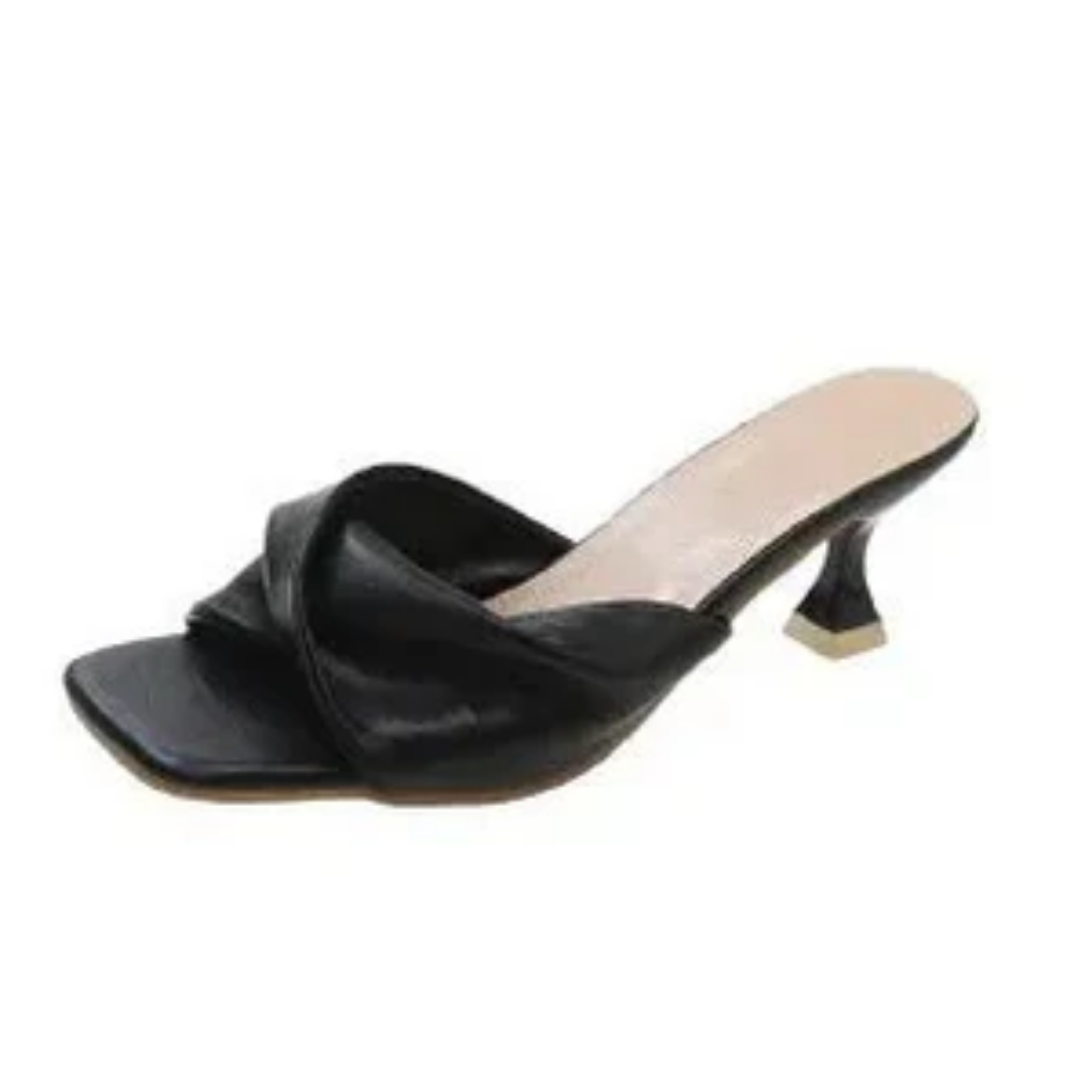 Women's Fancy Open Toe Heeled Sandals | Slip On