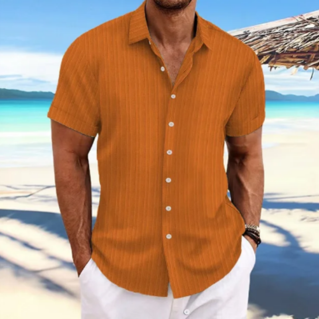 Men's Spring Button Down Beach Shirt | Short Sleeve