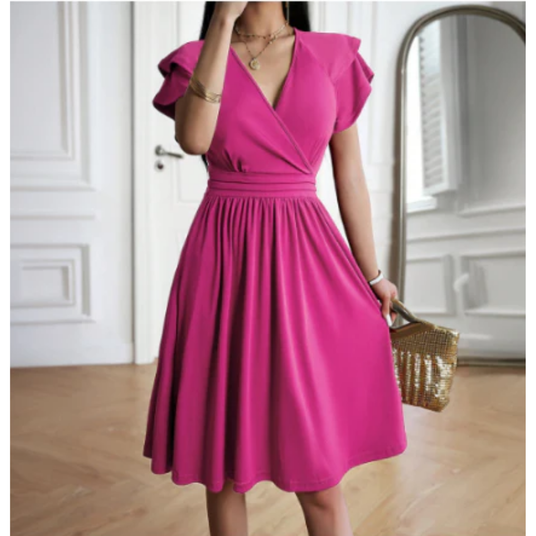 Women's Elegant A Line Wrap Dress | Midi