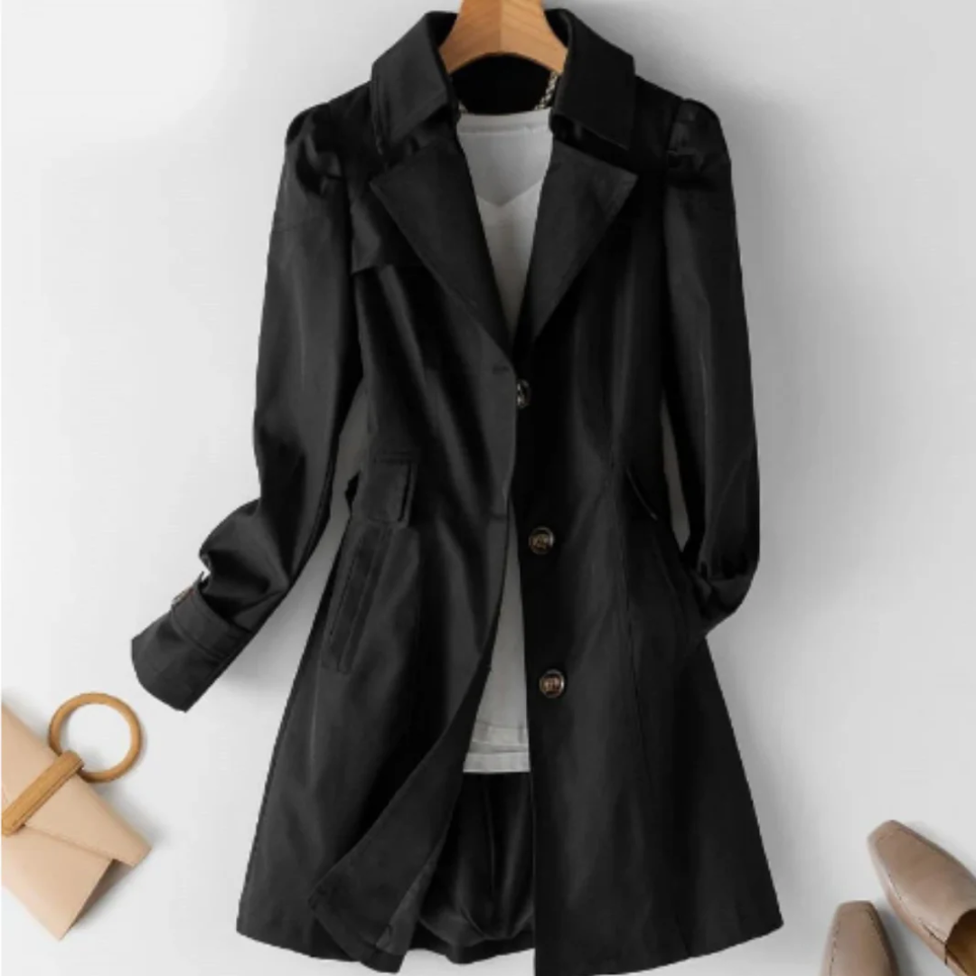 Women's Button Down Warm Rain Trench Coat | Classic