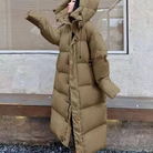Damen Lange Winter Puffer Daunen Jacke | Kapuze