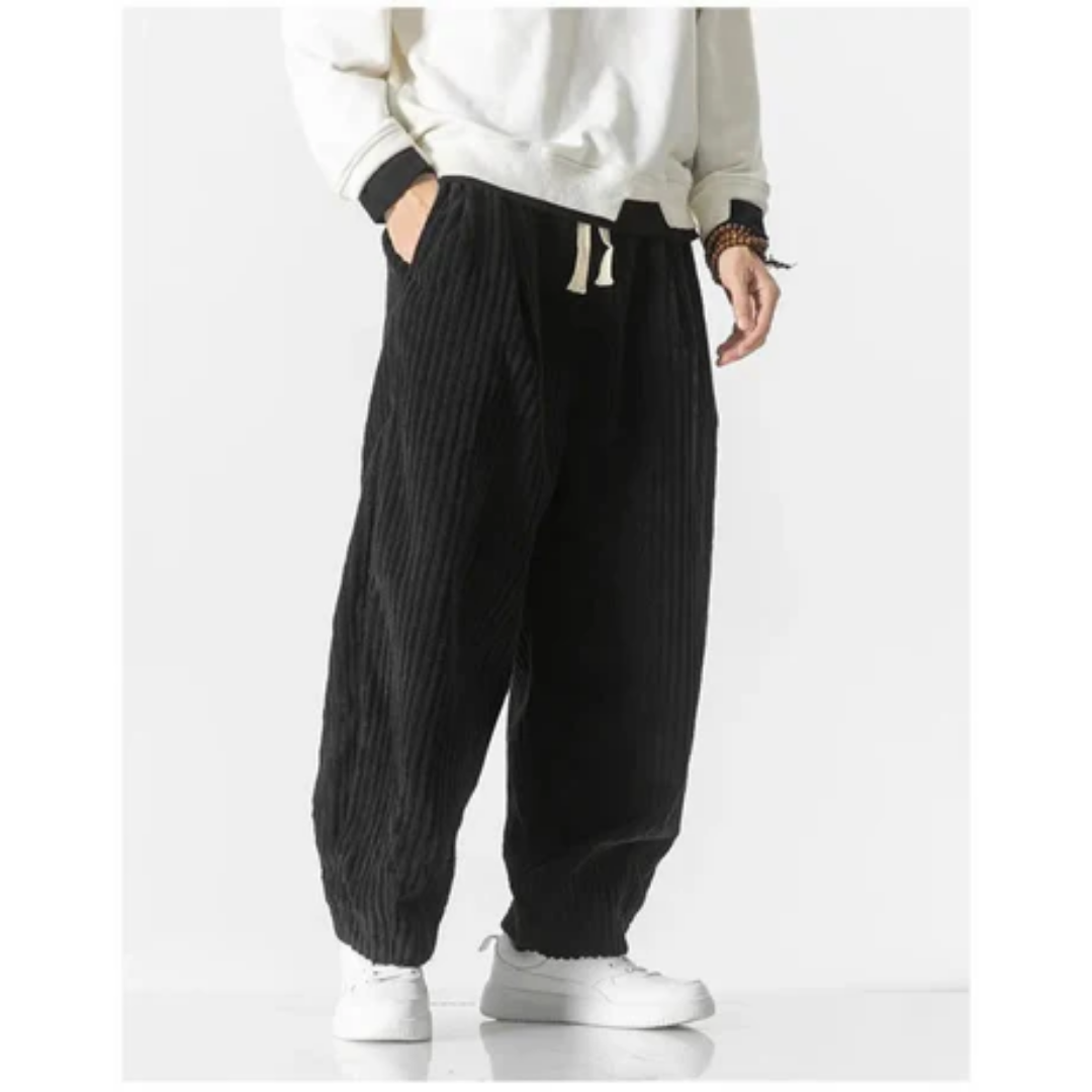Men's Low Rise Corduroy Jogger Pants | Baggy