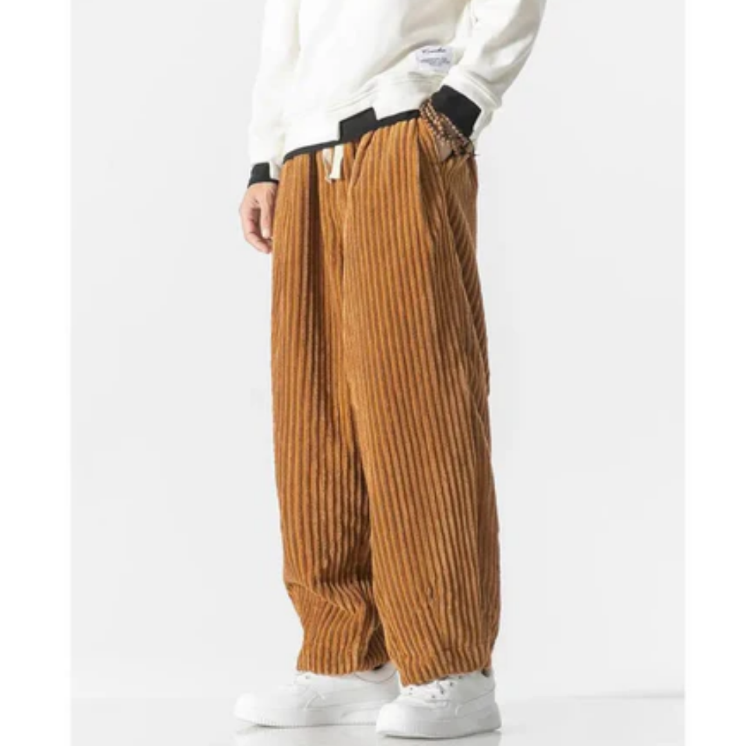Men's Low Rise Corduroy Jogger Pants | Baggy