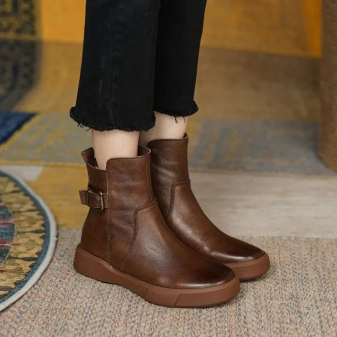 Women's Slip On Ankle Flat Boots | Walking