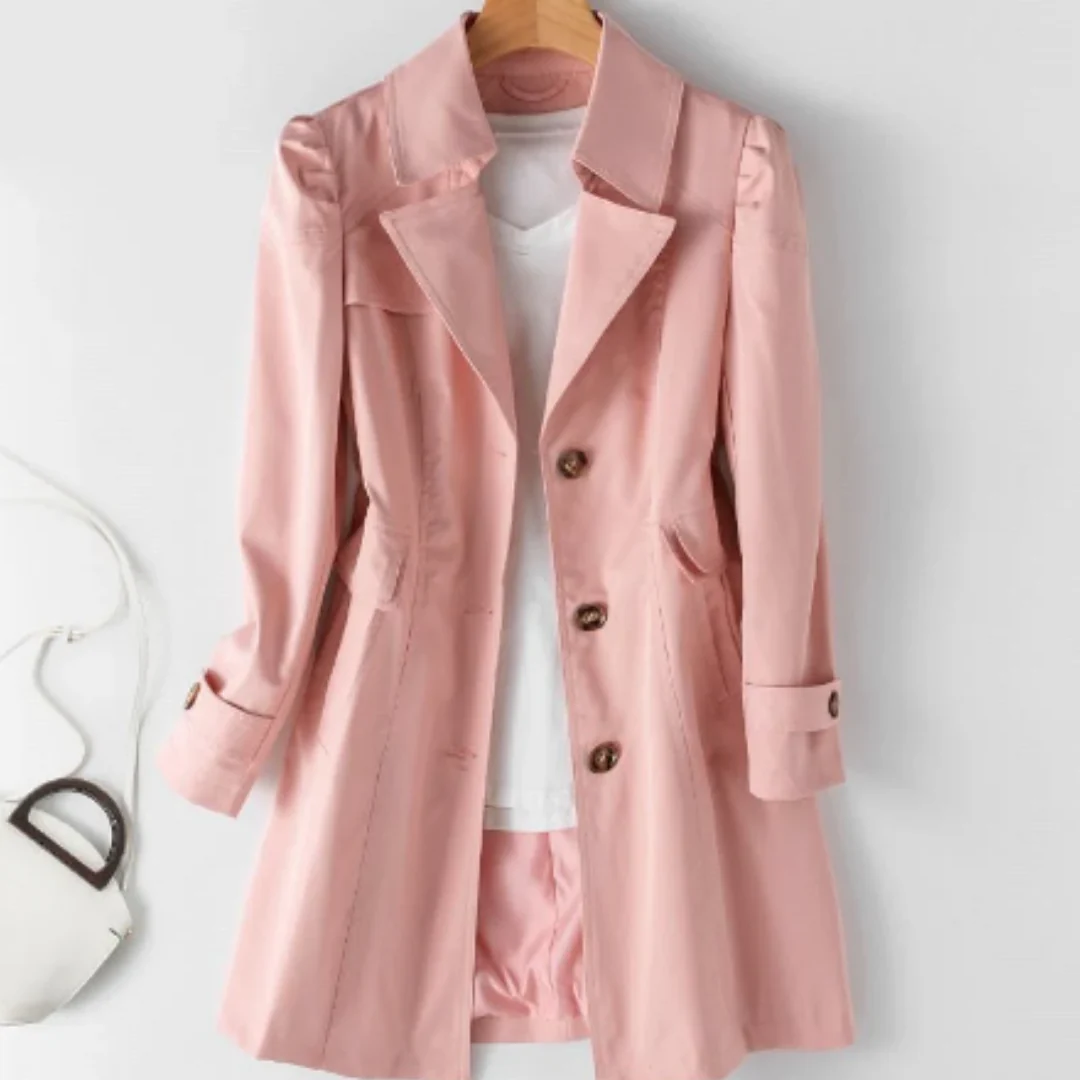 Women's Button Down Warm Rain Trench Coat | Classic