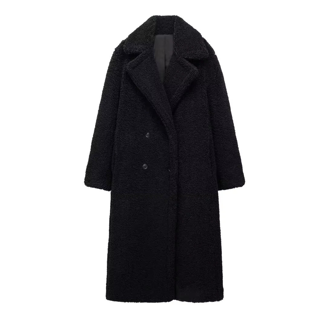 Women's Vintage Casual Fuzzy Coat | Long