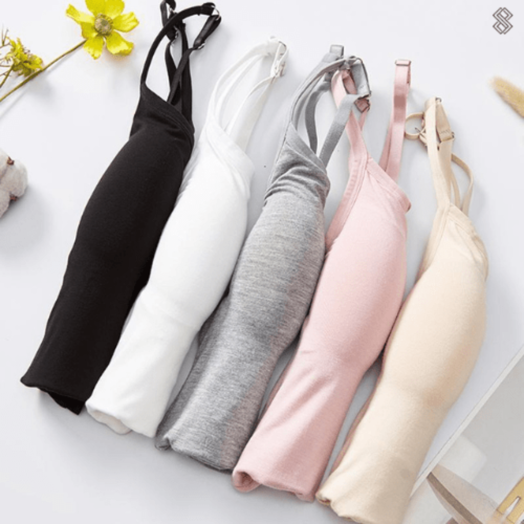 Damen Bequeme Cami Oberteil | Eingebauter BH