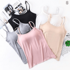 Damen Bequeme Cami Oberteil | Eingebauter BH