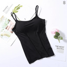 Damen Bequeme Cami Oberteil | Eingebauter BH
